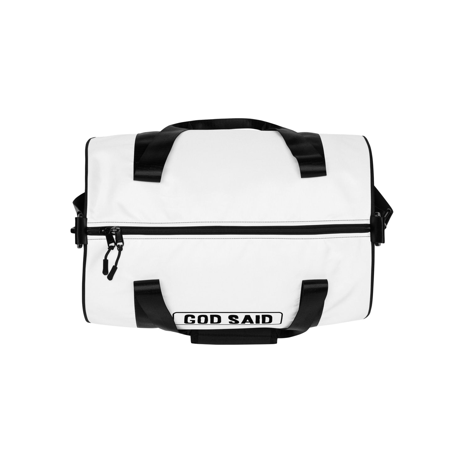 God Said- All-over print gym bag