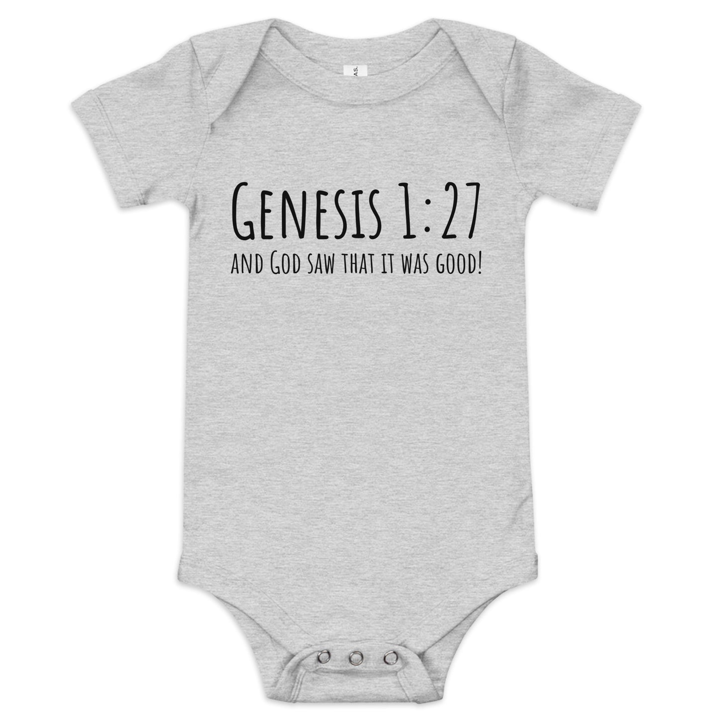 God Said "Genesis 1:27" Baby short sleeve one piece
