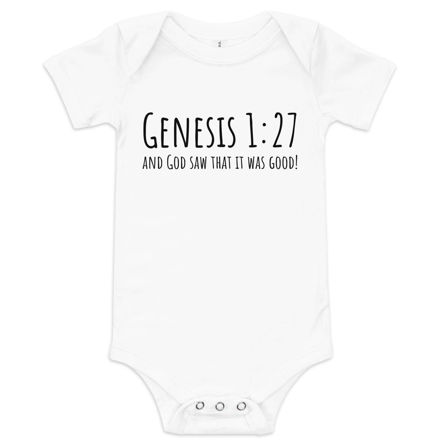 God Said "Genesis 1:27" Baby short sleeve one piece