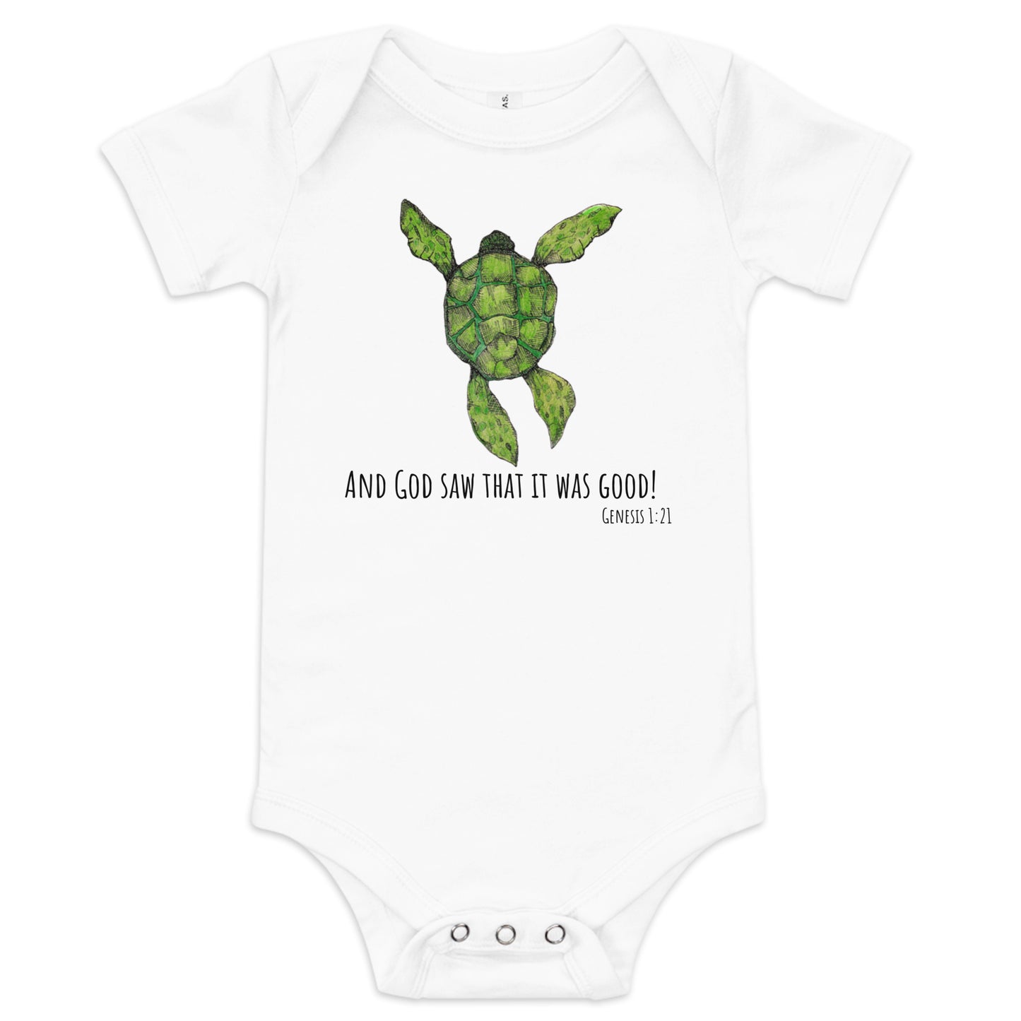 God Said "Turtle" Baby short sleeve one piece