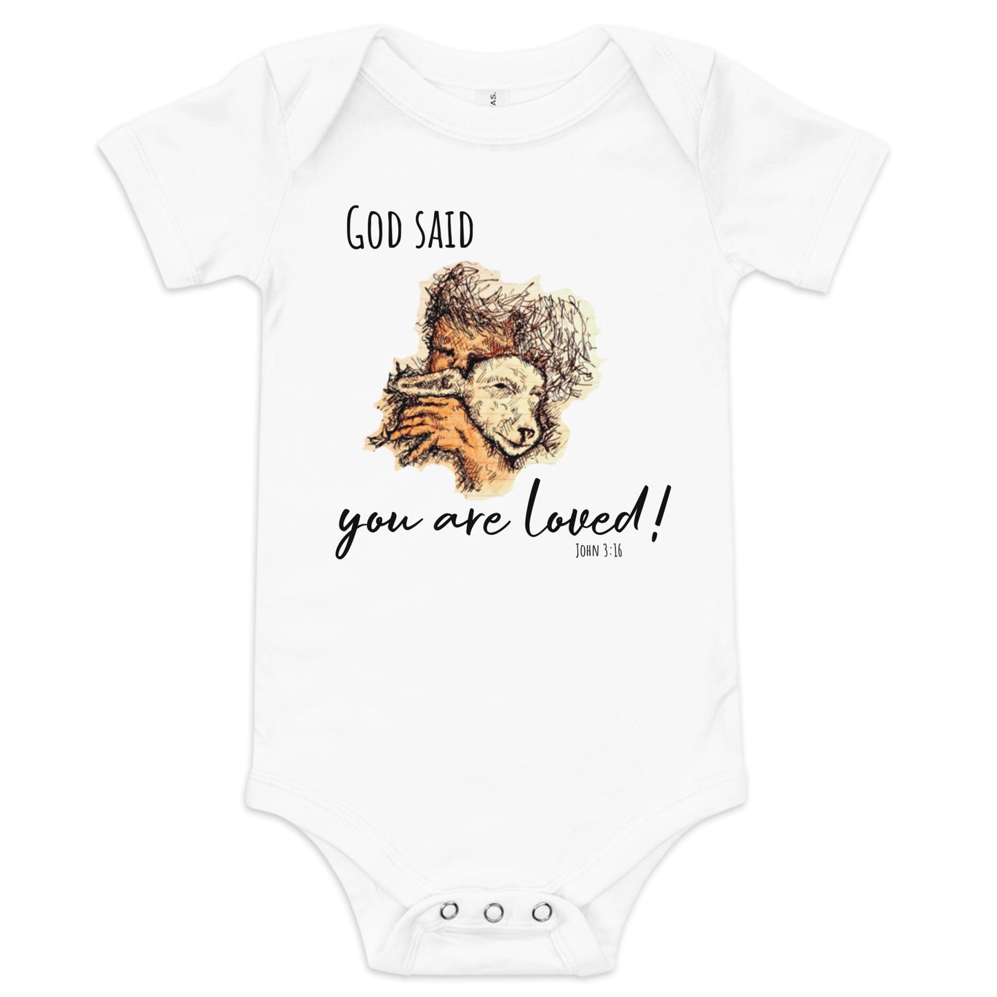 God Said "You are Loved" Baby short sleeve one piece