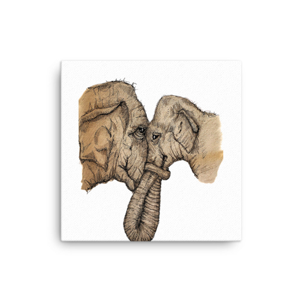Genesis Collection Elephants- 12" x 12" or 16" x 16" Canvas