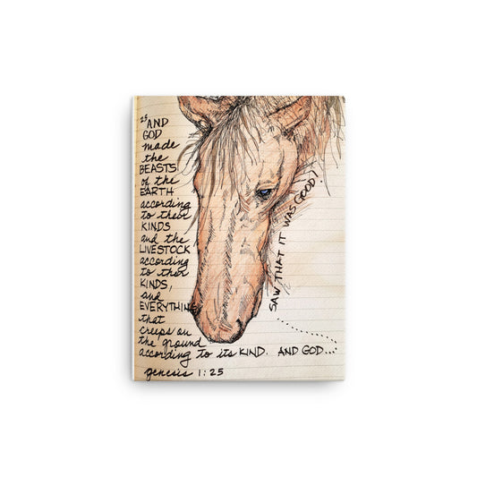 God Said- "God Saw That It Was Good - Horse"- 12" X 16" Canvas