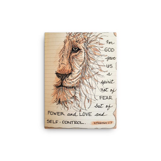 God Said Strong & Courageous Lion- 12" X 16" Canvas