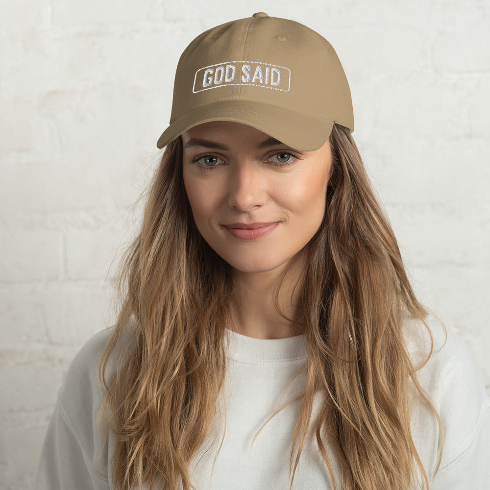 God Said "You Are Loved" Dad Hat (White Stitching)
