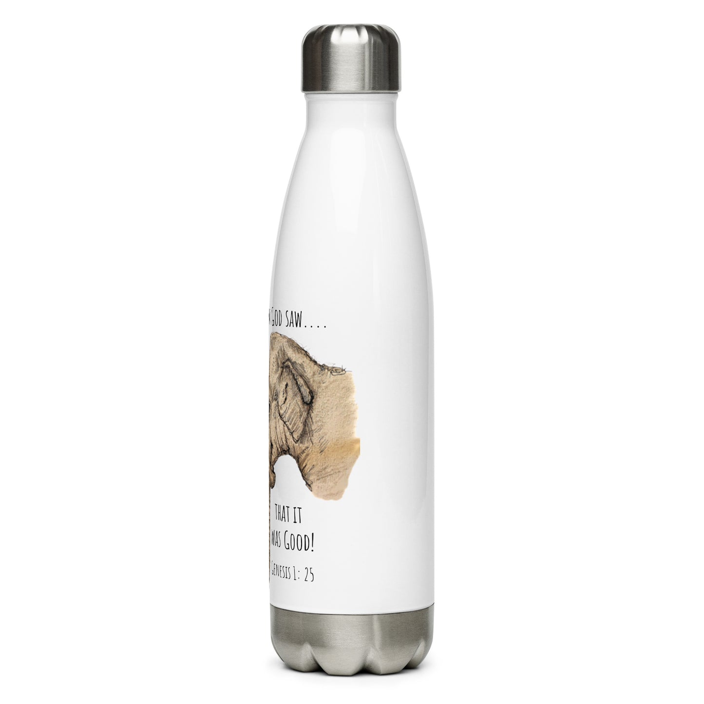 God Said "Elephants"- Stainless steel water bottle