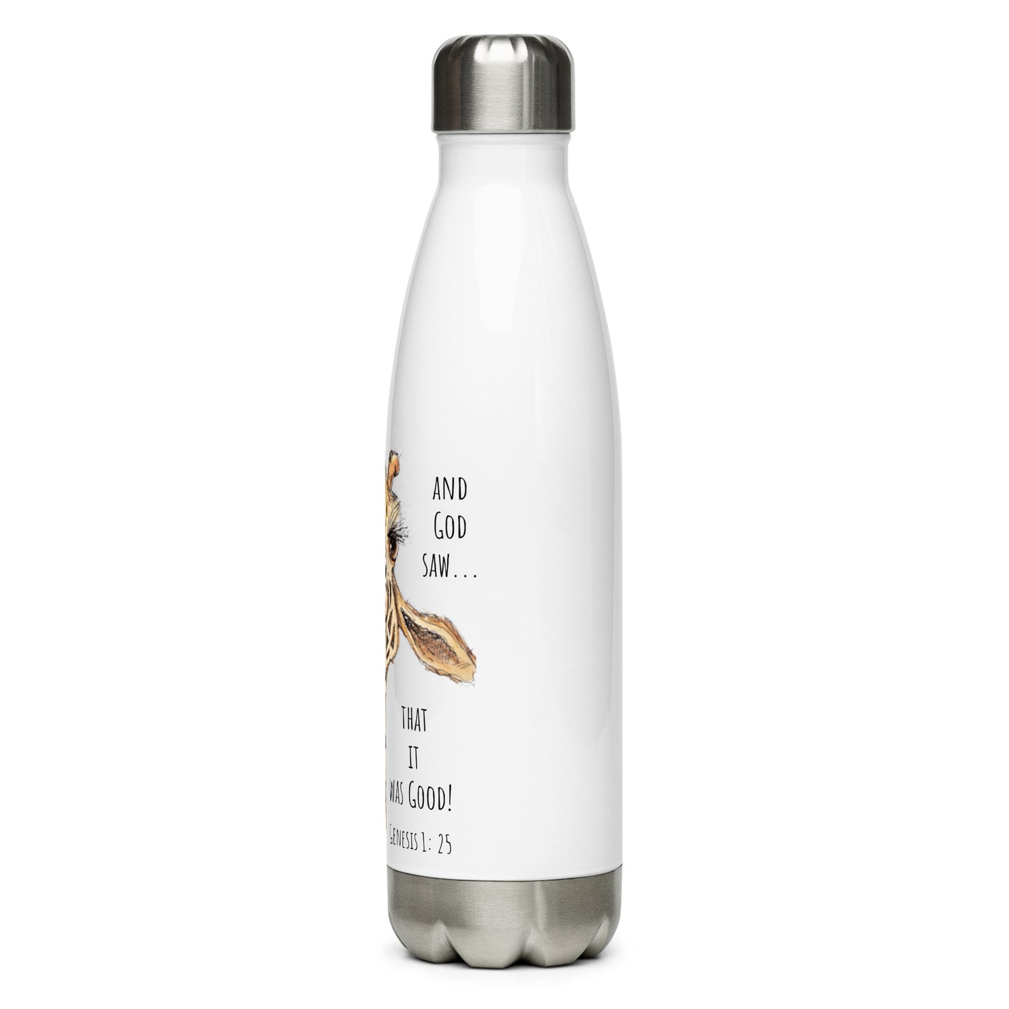 God Said "Giraffe"- Stainless steel water bottle
