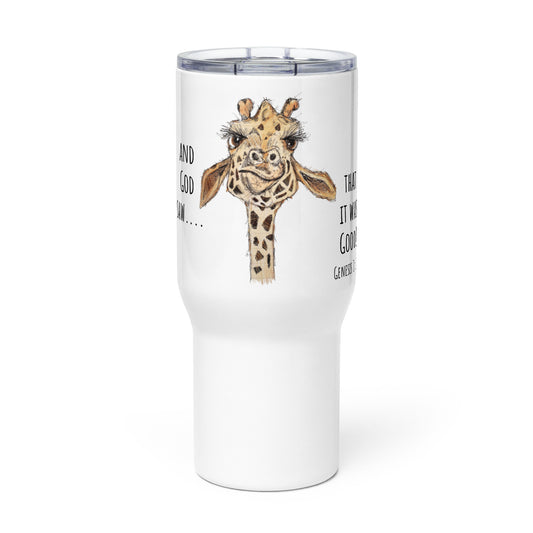God Said "Genesis Giraffe"- Travel mug with a handle