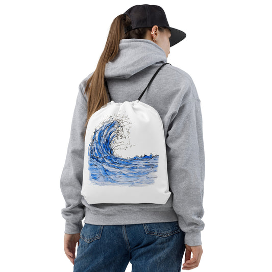 God Said- Santa Barbara Surf Drawstring bag