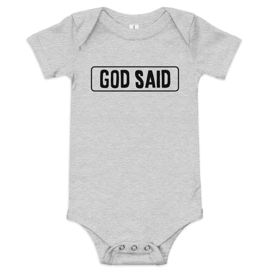 God Said "God Said" Baby short sleeve one piece