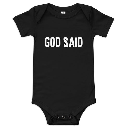 God Said "God Said" Baby short sleeve one piece