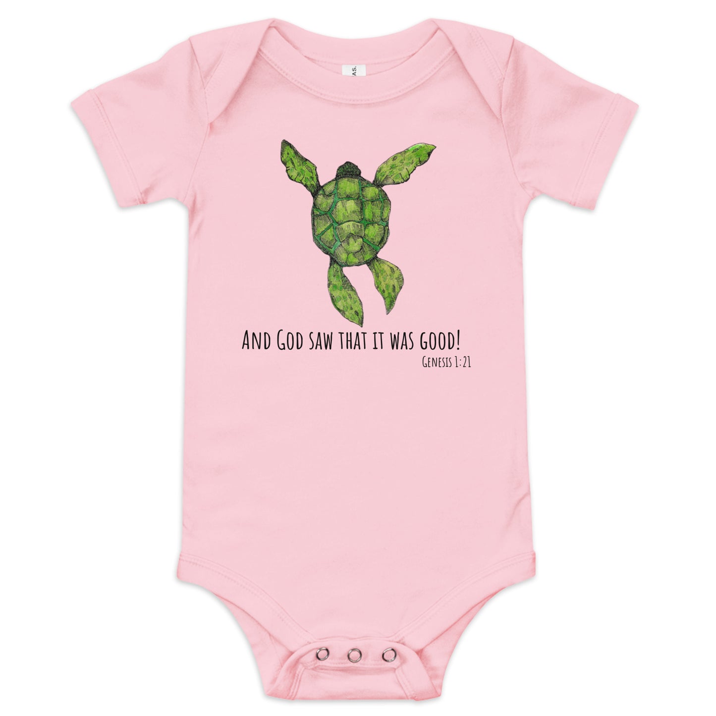 God Said "Turtle" Baby short sleeve one piece