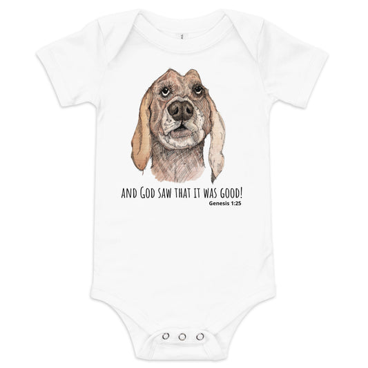 God Said "Hound Dog" Baby short sleeve one piece