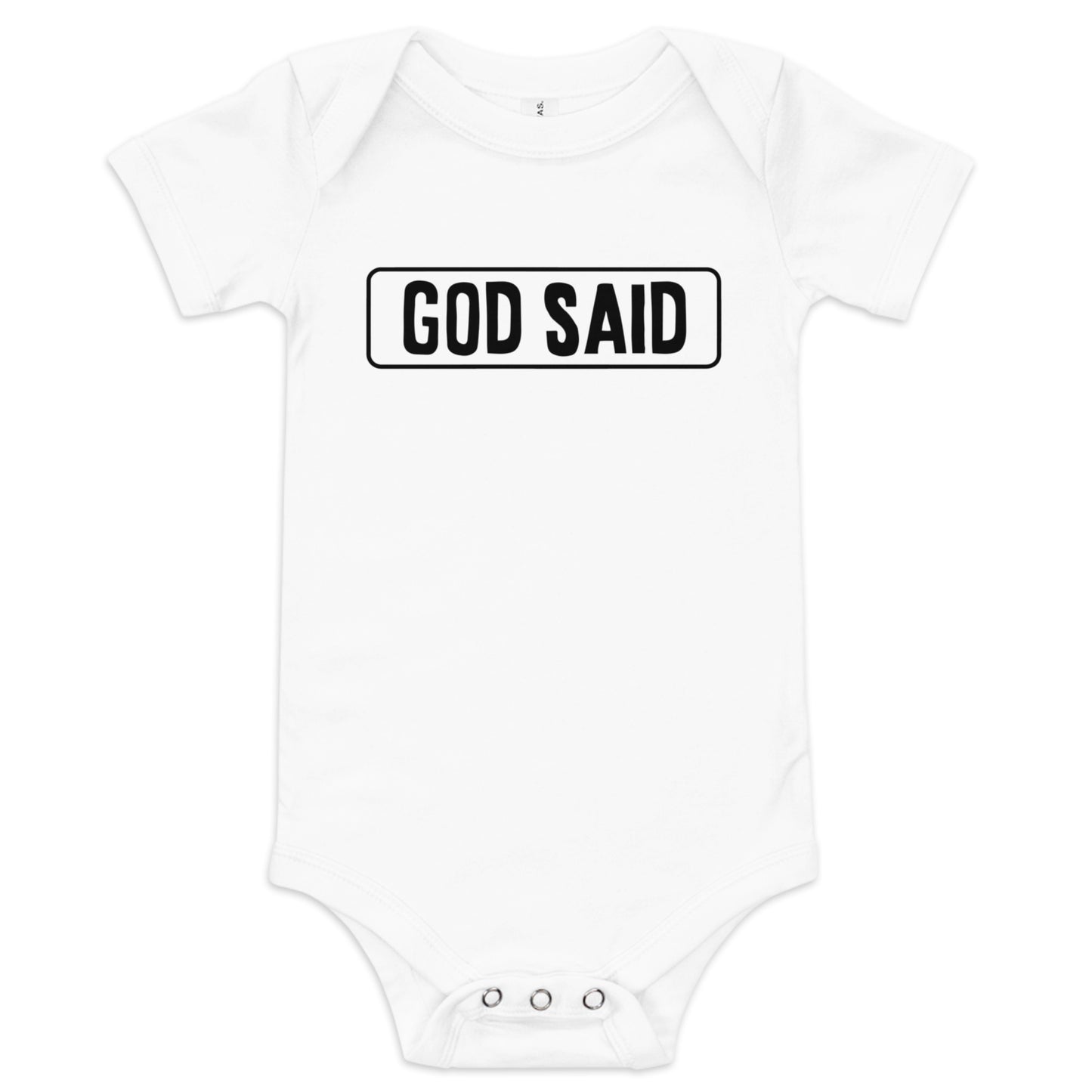 God Said "God Said" Baby short sleeve one piece