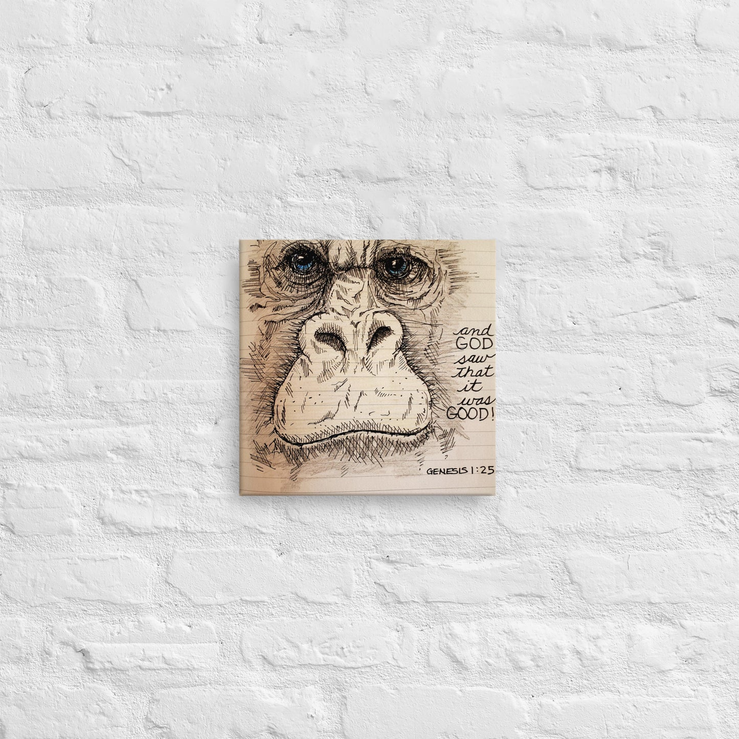 Genesis Collection Gorilla- 12" x 12" or 16" x 16" Canvas