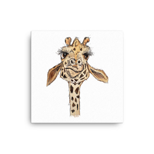 God Said 12" x 12"or 16" x 16" Giraffe Canvas Print