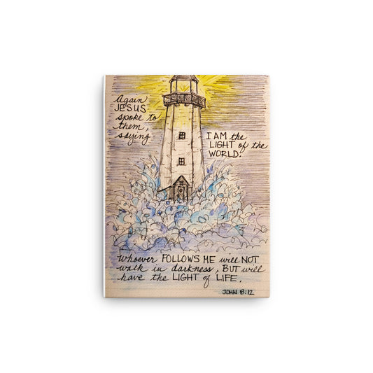 God Said "True Light"- 12" X 16" Canvas