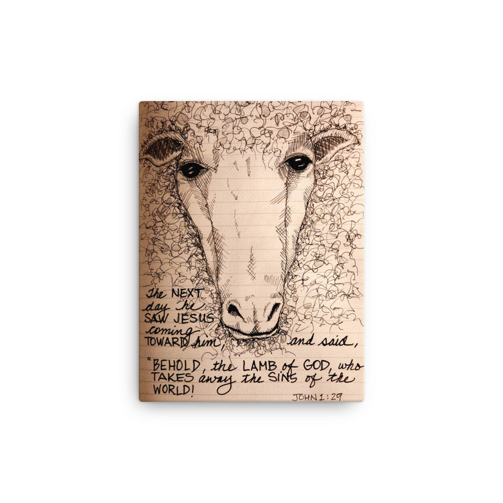 God Said "Lamb of God" 12" X 16" Canvas