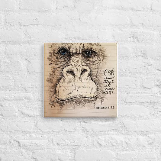 Genesis Collection Gorilla- 12" x 12" or 16" x 16" Canvas