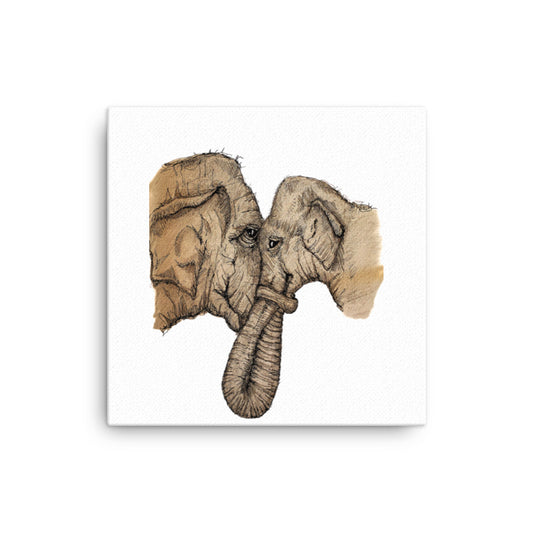 Genesis Collection Elephants- 12" x 12" or 16" x 16" Canvas