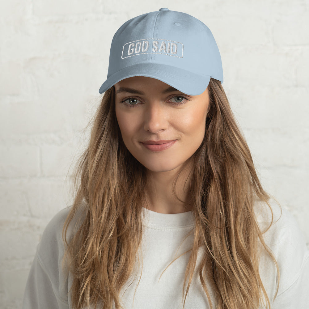 God Said "You Are Loved" Dad Hat (White Stitching)