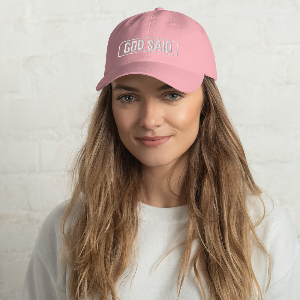 God Said "You Are Loved" Dad Hat (White Stitching)