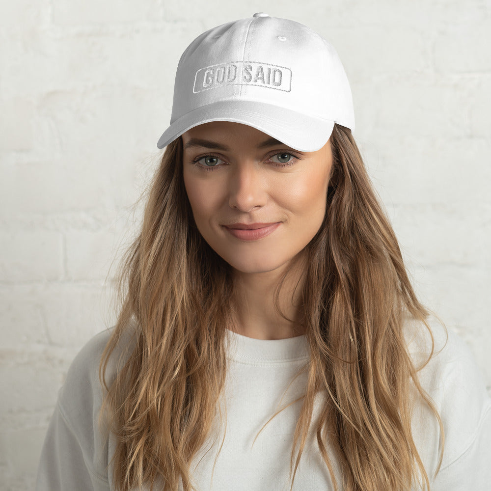 God Said "You Are Loved" Dad Hat (White Stitching)