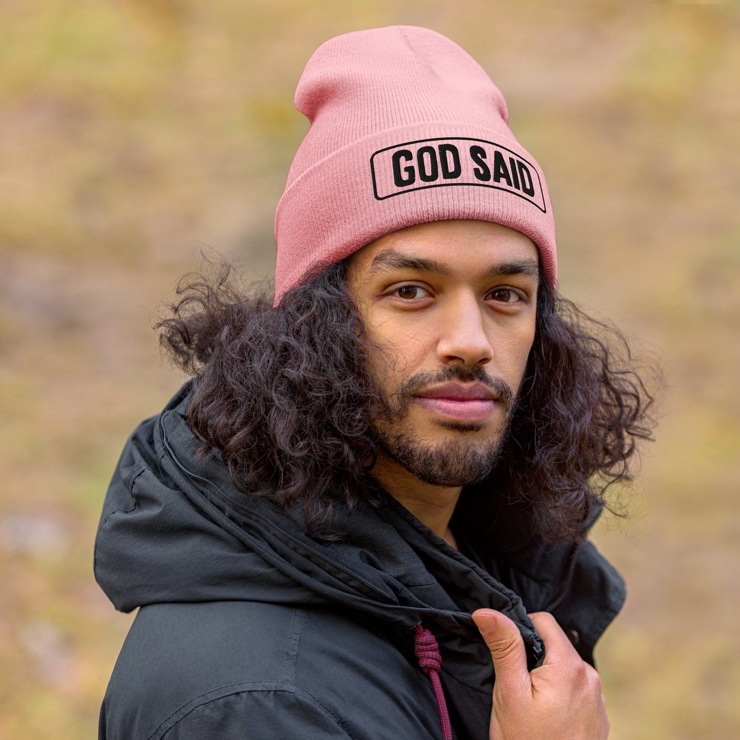 "God Said" Cuffed Beanie