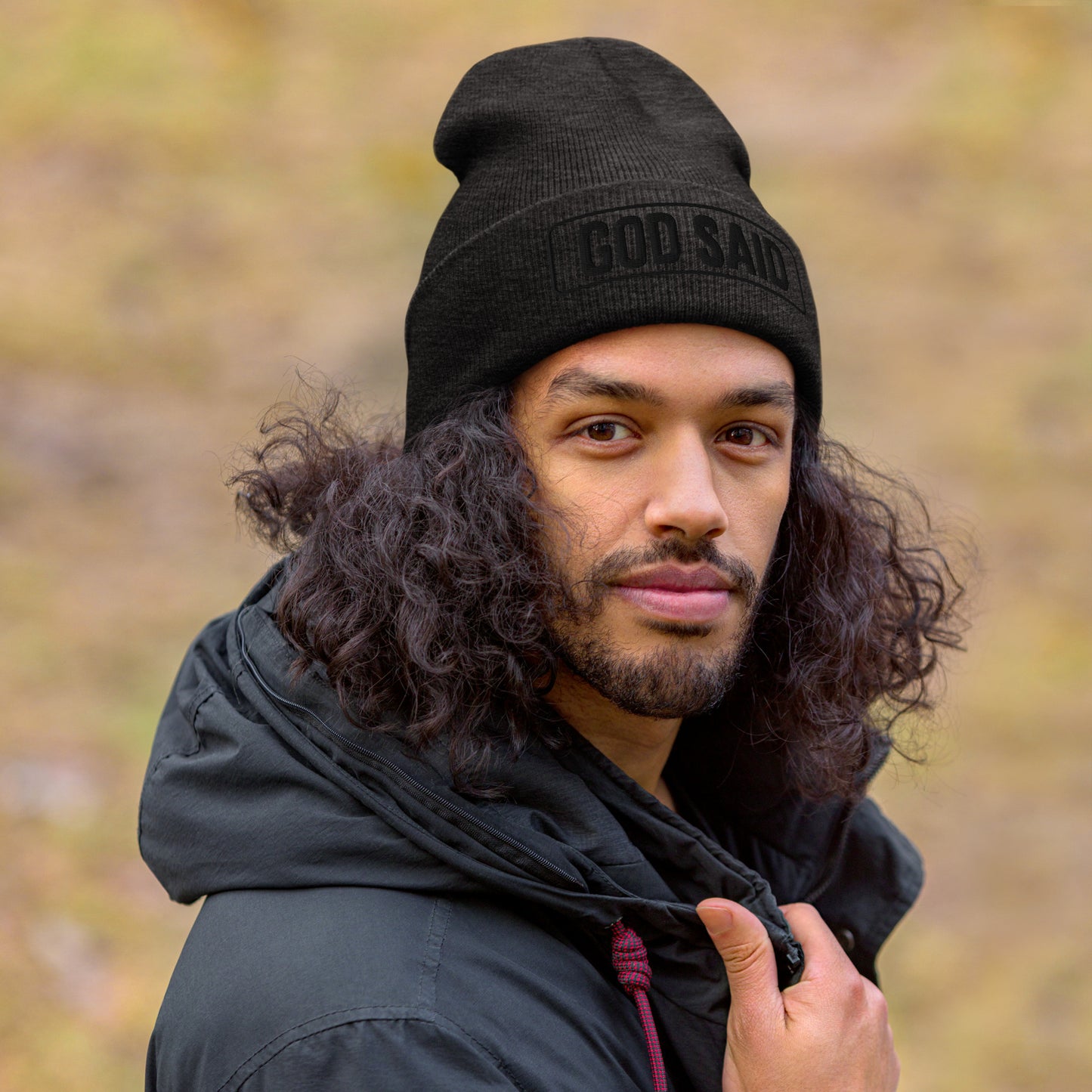 "God Said" Cuffed Beanie