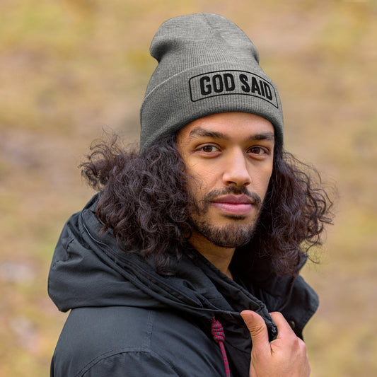 "God Said" Cuffed Beanie