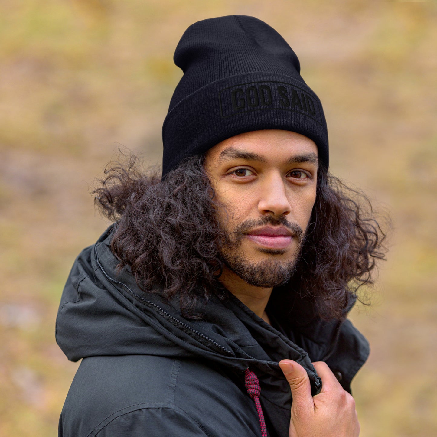 "God Said" Cuffed Beanie