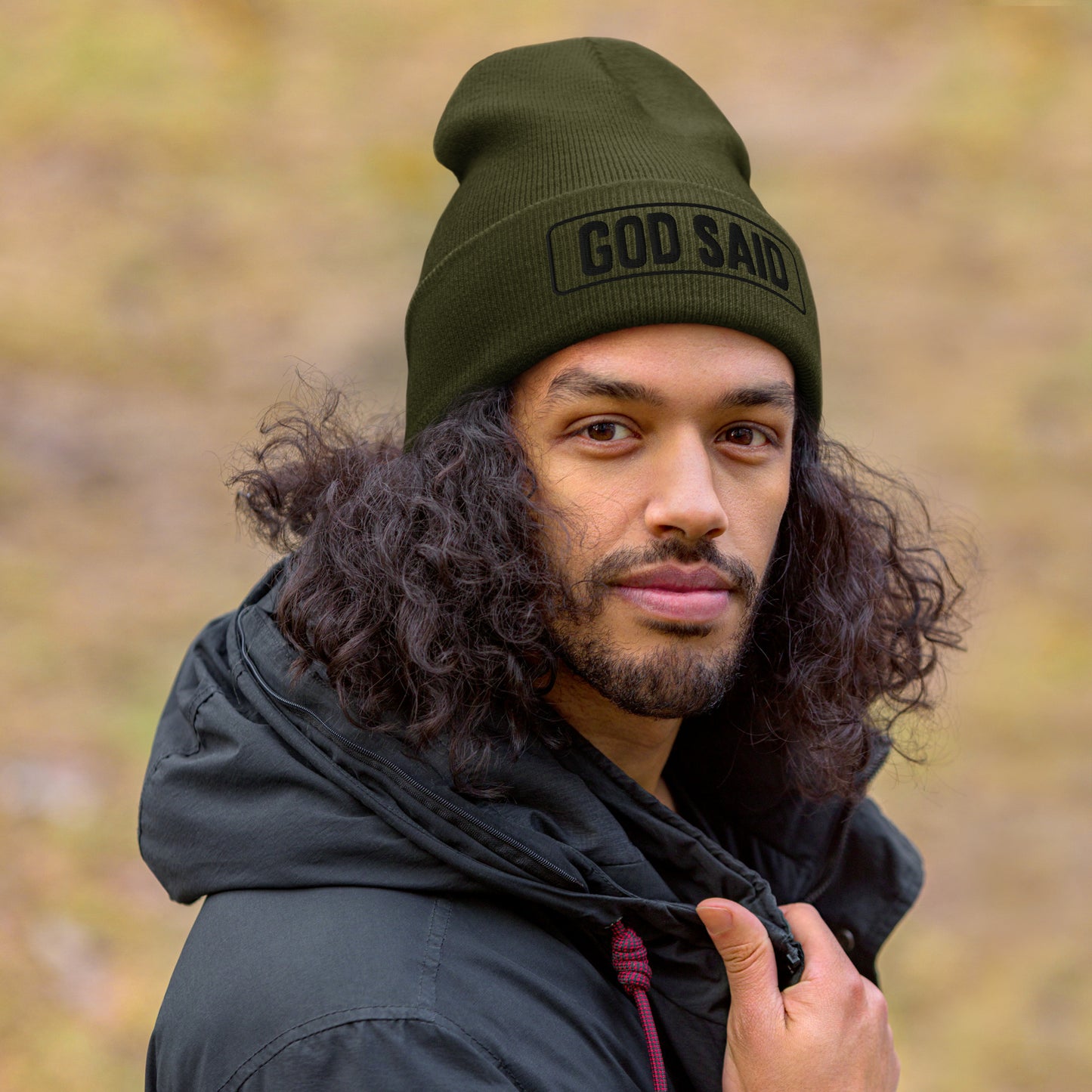 "God Said" Cuffed Beanie