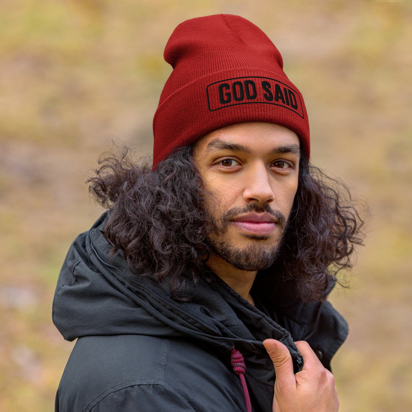 "God Said" Cuffed Beanie