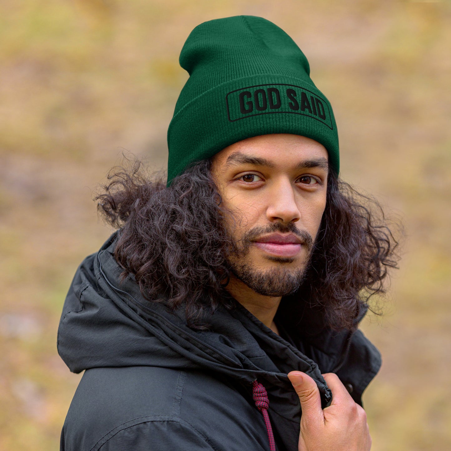 "God Said" Cuffed Beanie