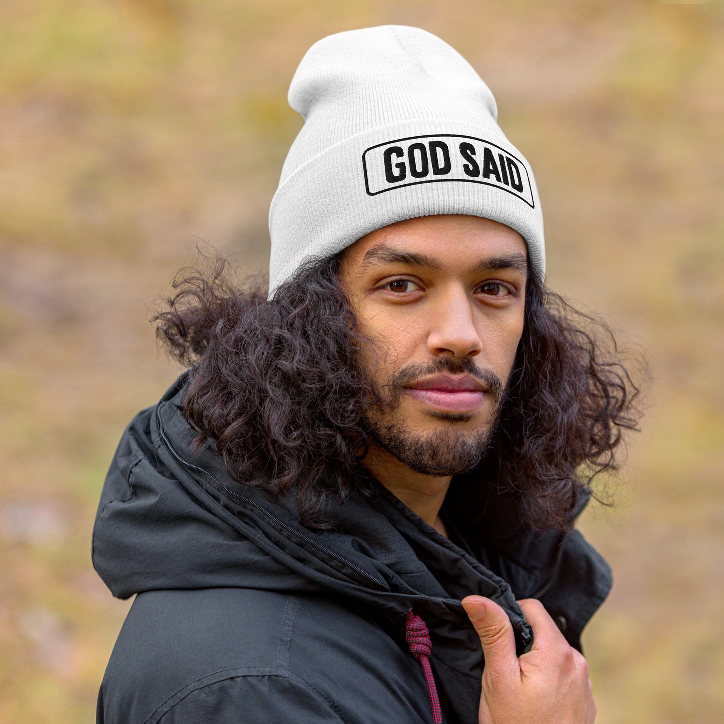 "God Said" Cuffed Beanie