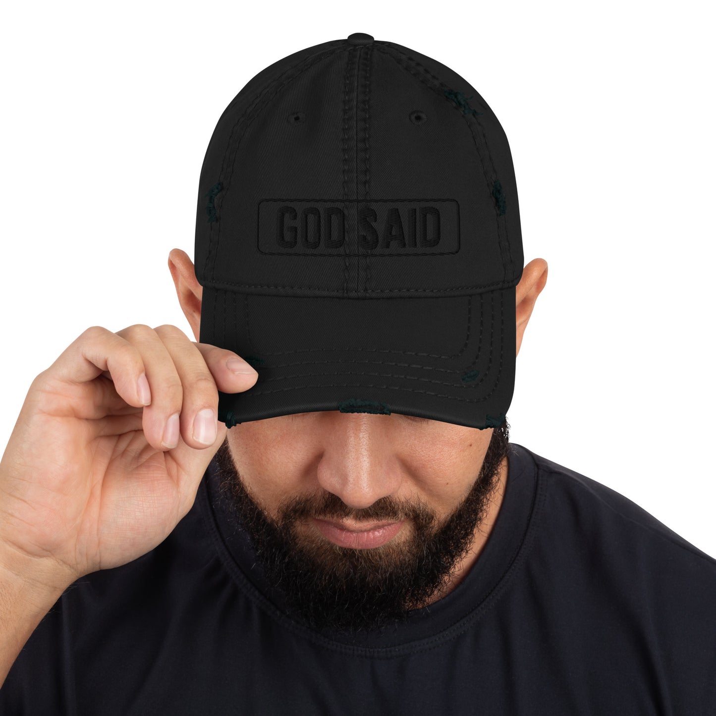 God Said "Have Faith" Distressed Dad Hat