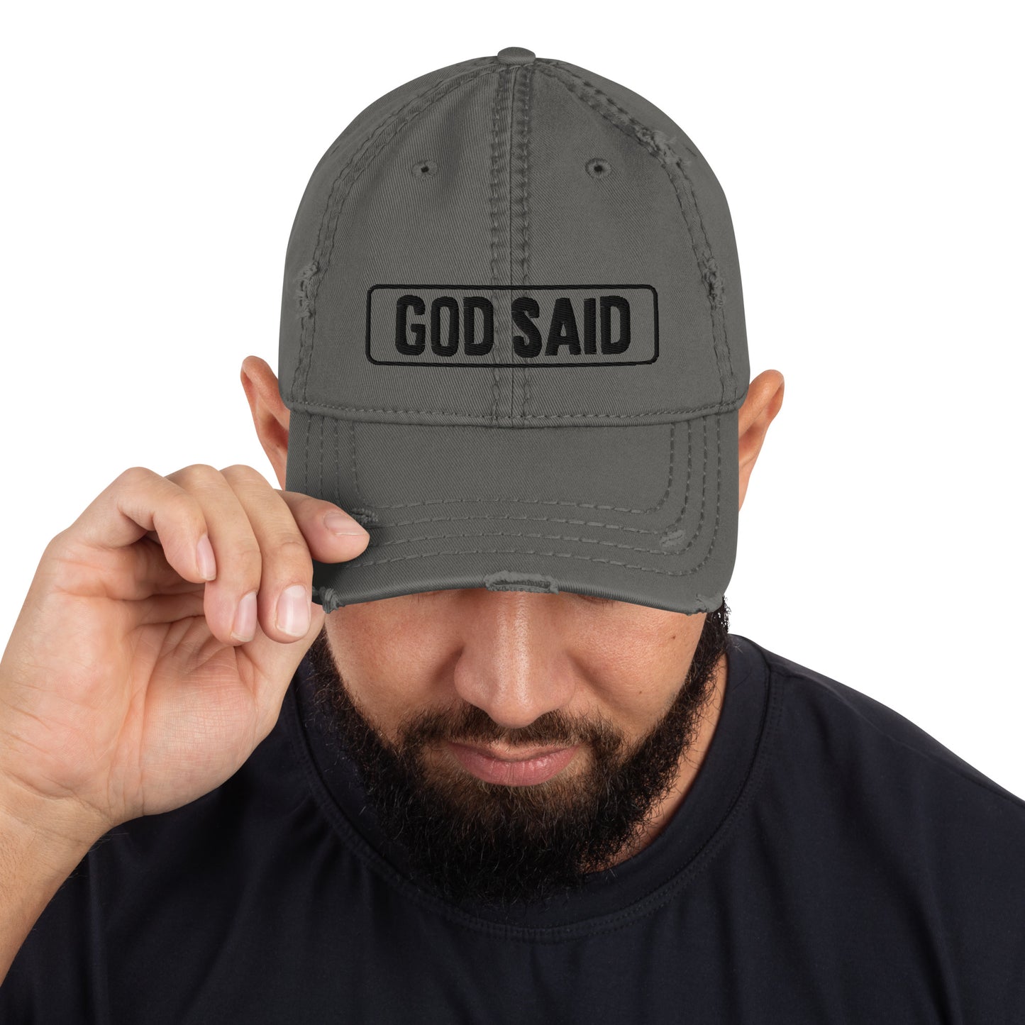 God Said "Have Faith" Distressed Dad Hat