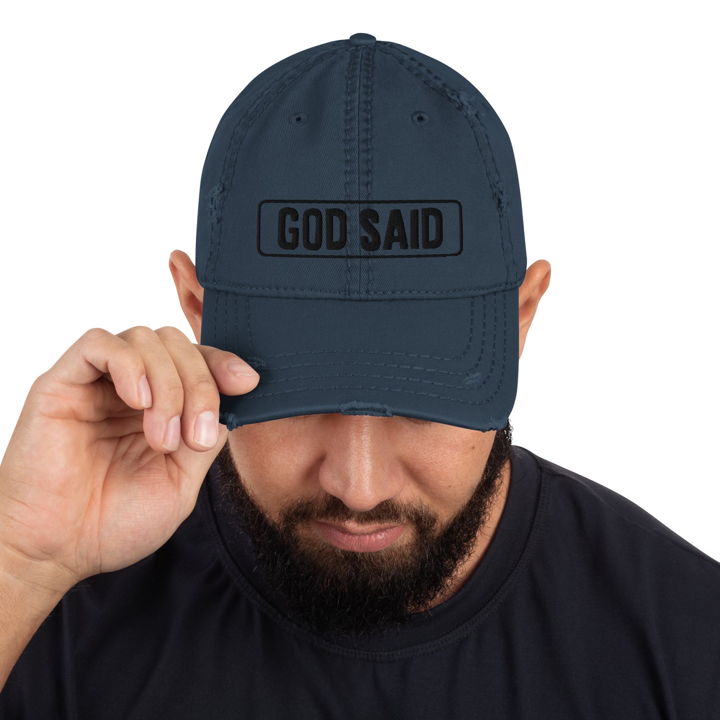 God Said "Have Faith" Distressed Dad Hat