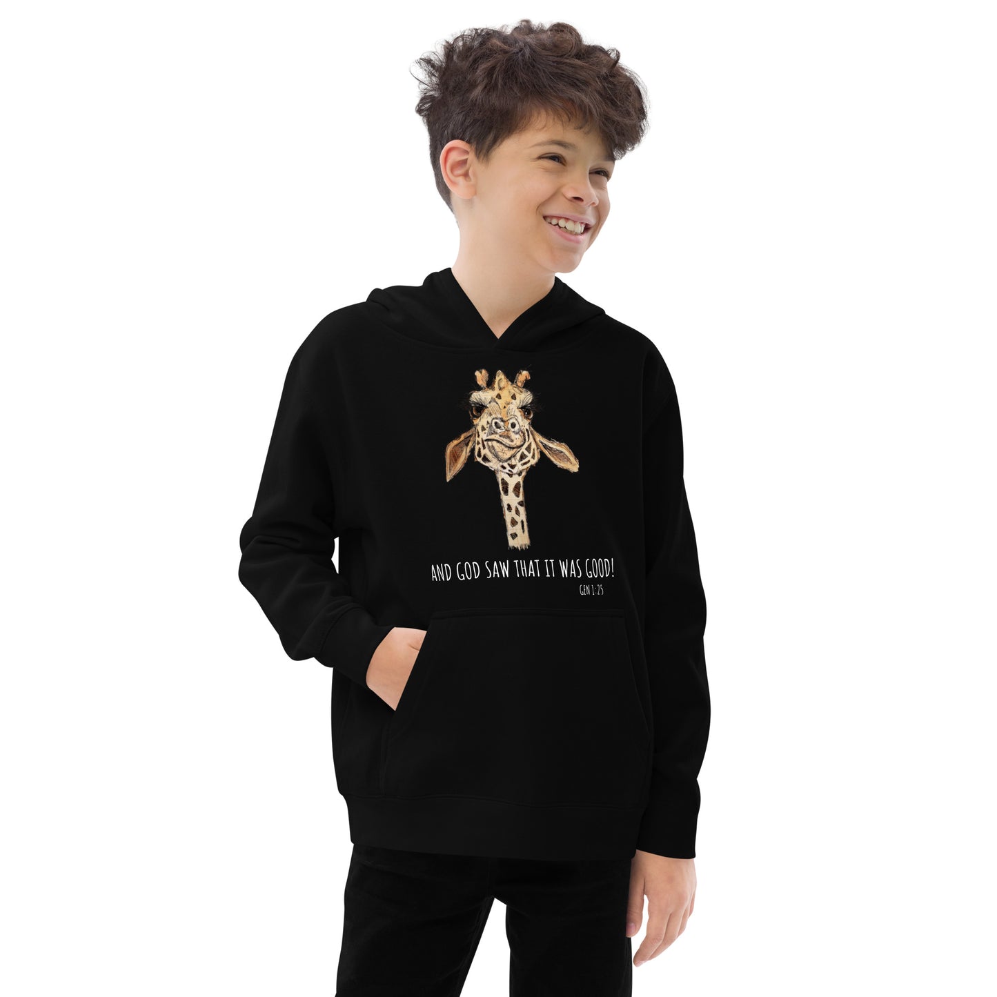 God Said "Giraffe" Kids fleece hoodie