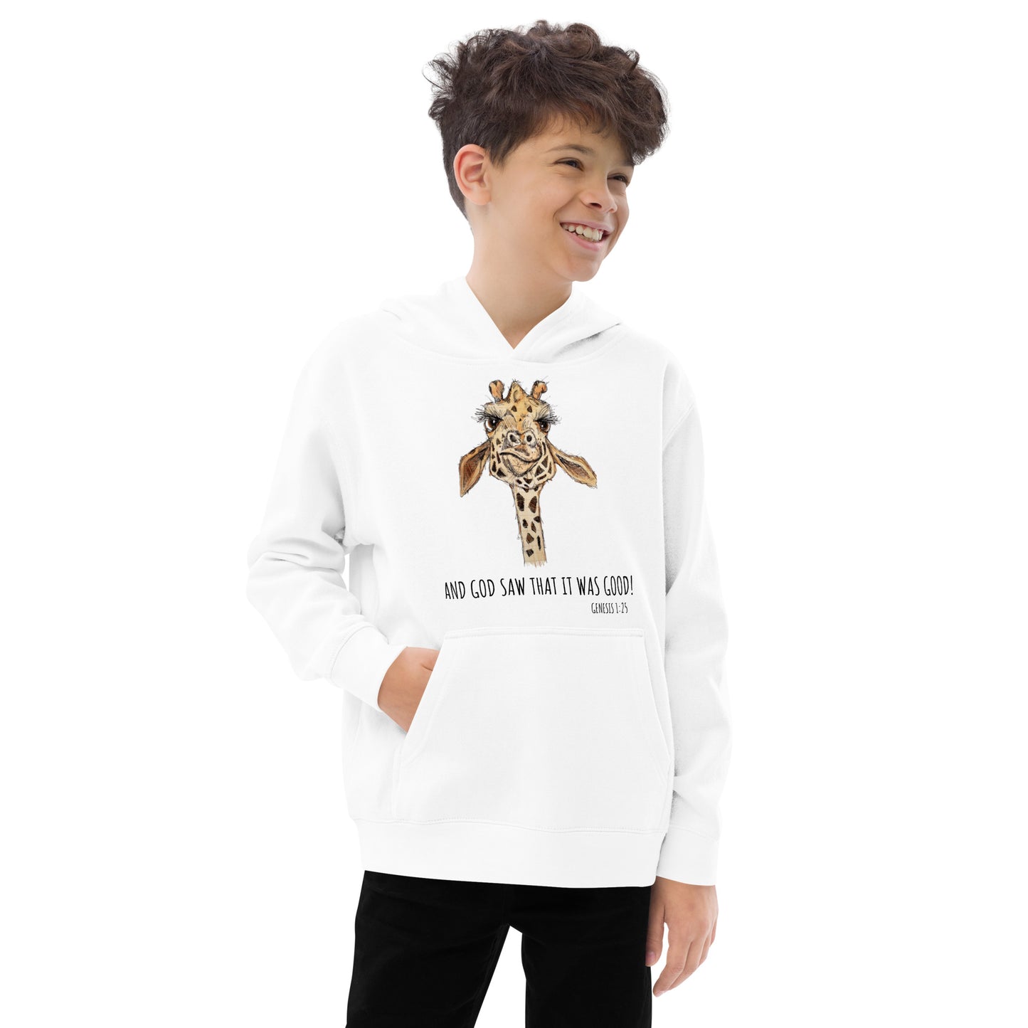God Said "Giraffe" Kids fleece hoodie
