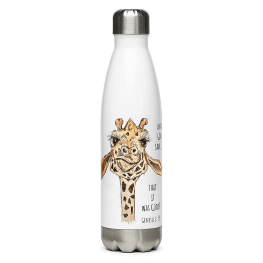 God Said "Giraffe"- Stainless steel water bottle