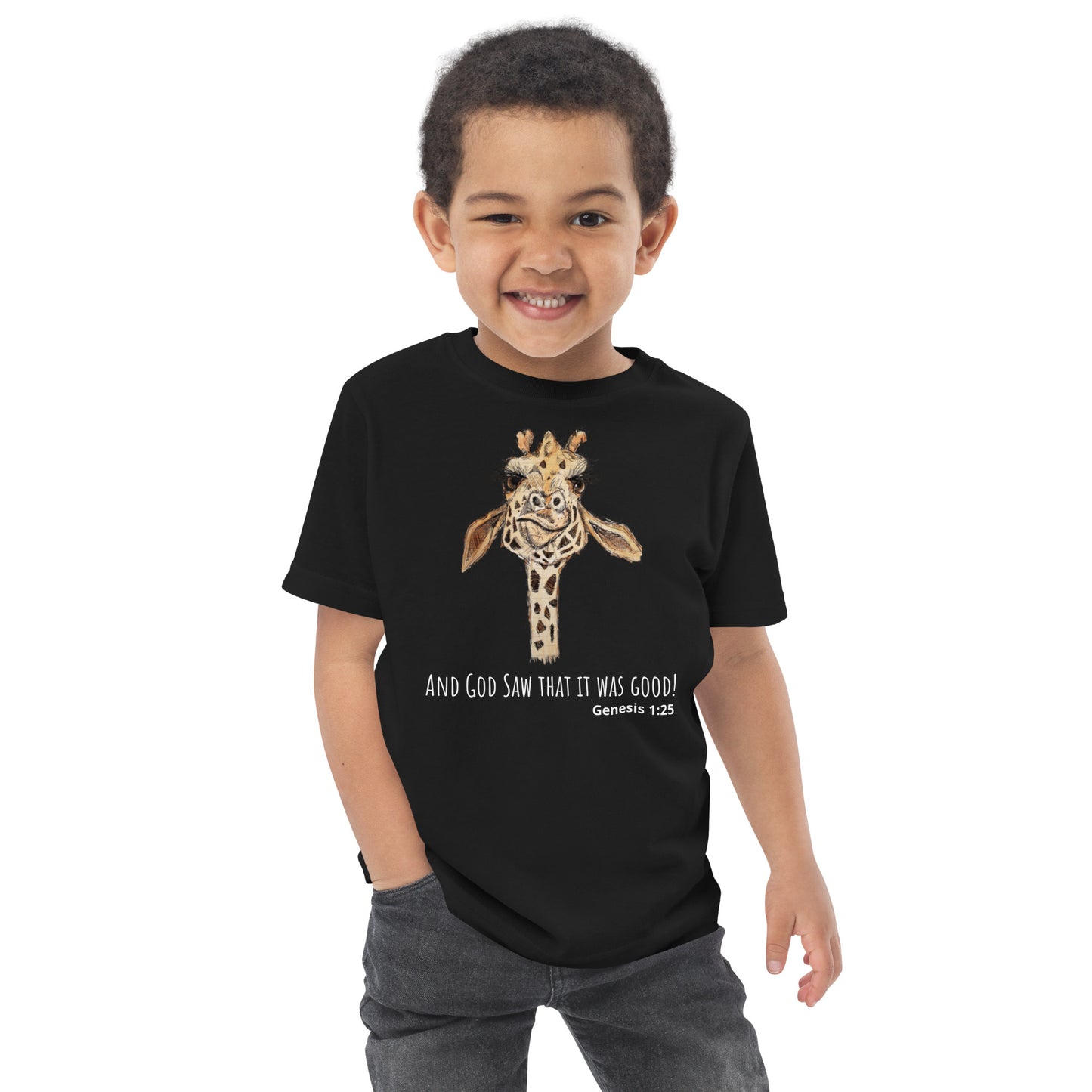 God Said "Giraffe" Toddler jersey t-shirt