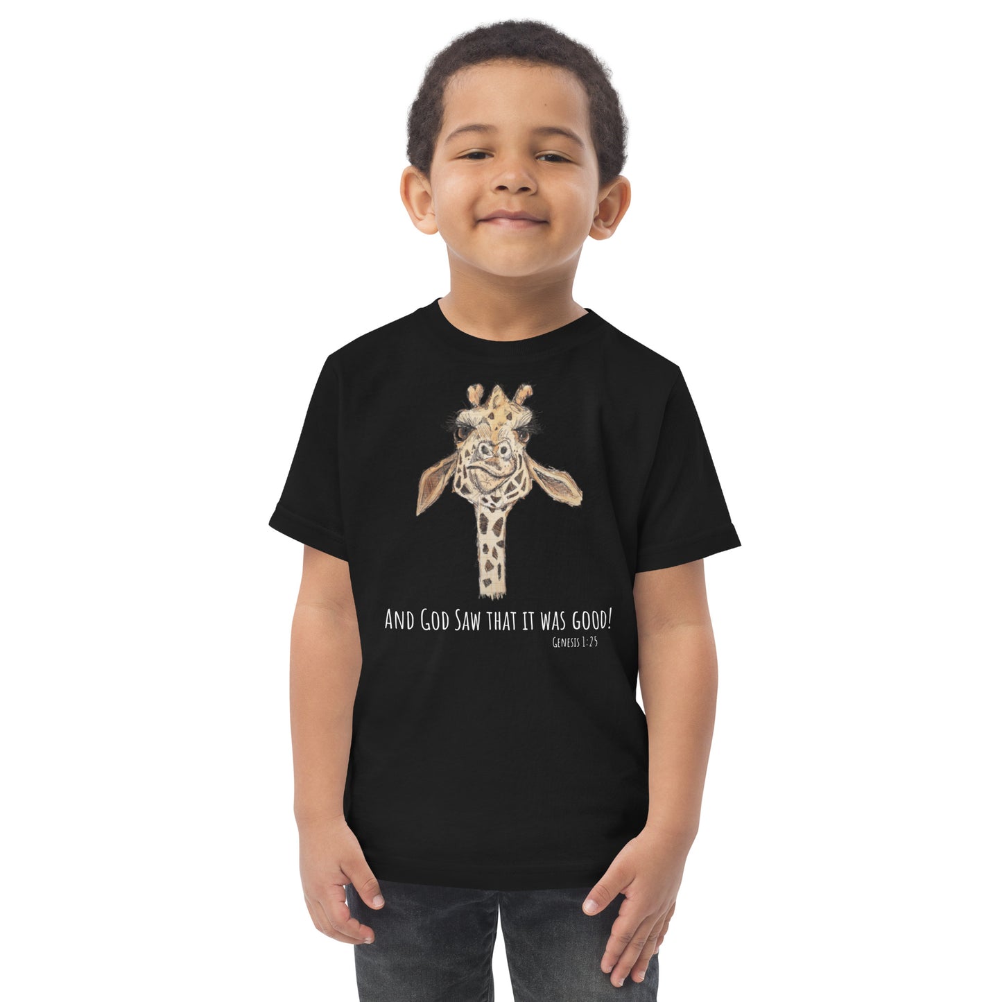 God Said "Giraffe" Toddler jersey t-shirt