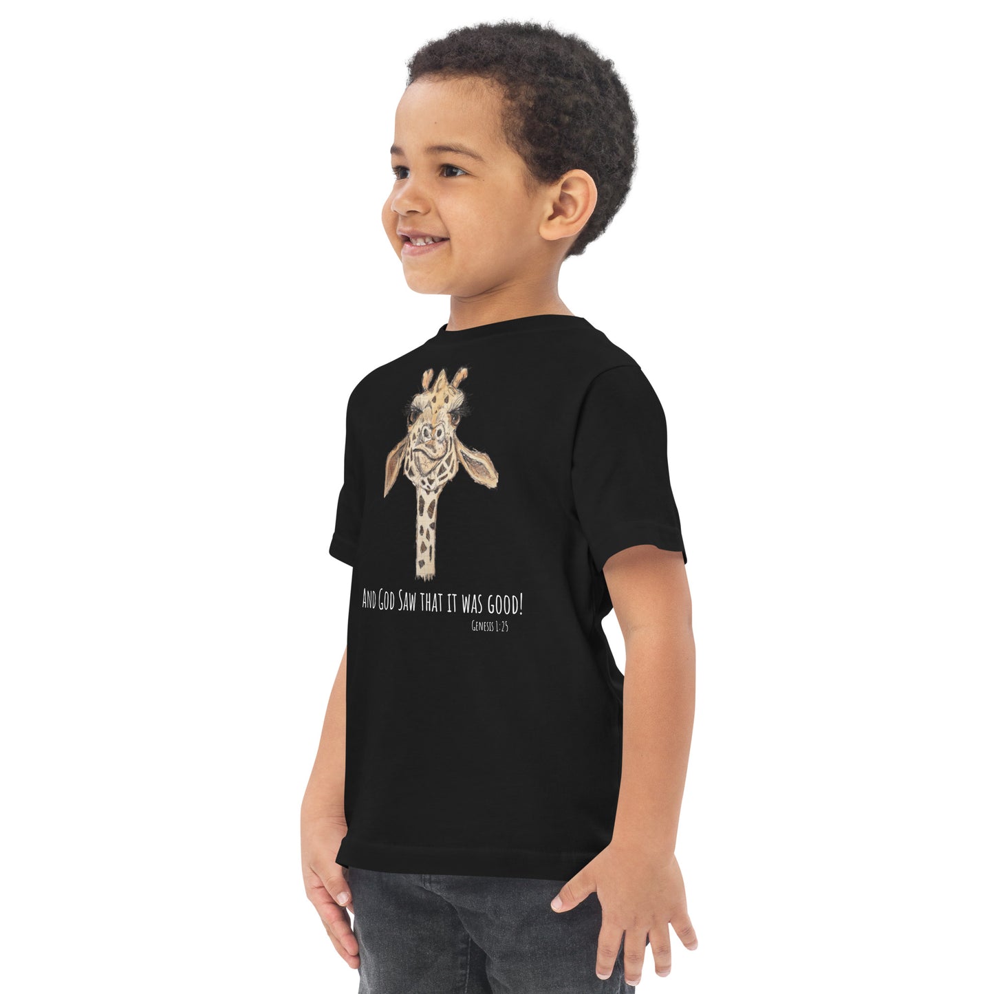 God Said "Giraffe" Toddler jersey t-shirt