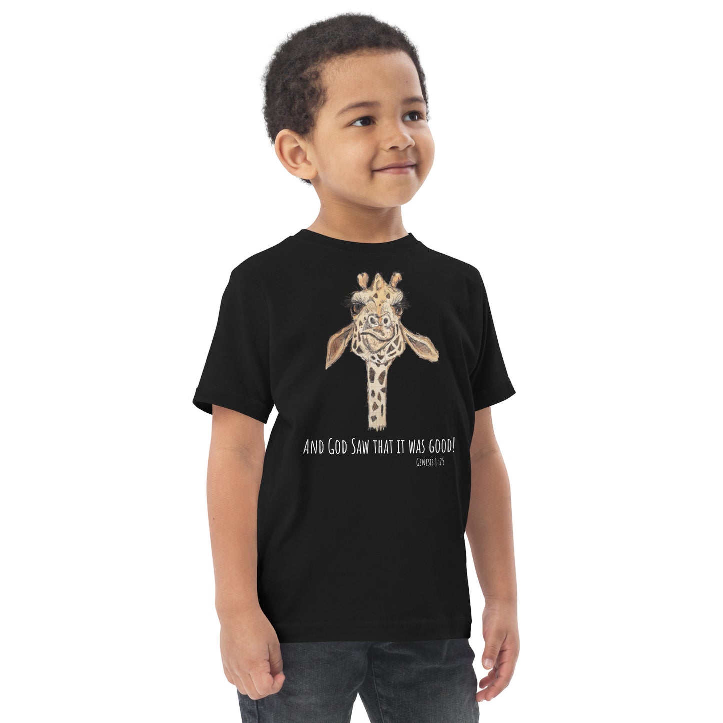 God Said "Giraffe" Toddler jersey t-shirt