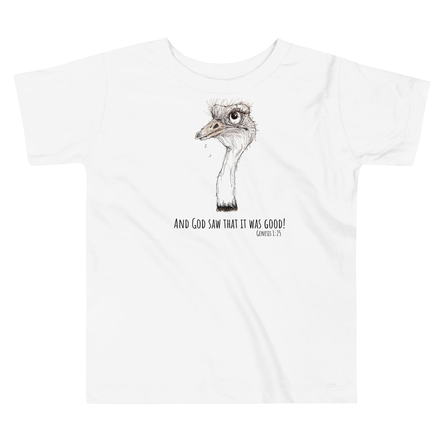 God Said "Ostrich" Toddler Short Sleeve Tee