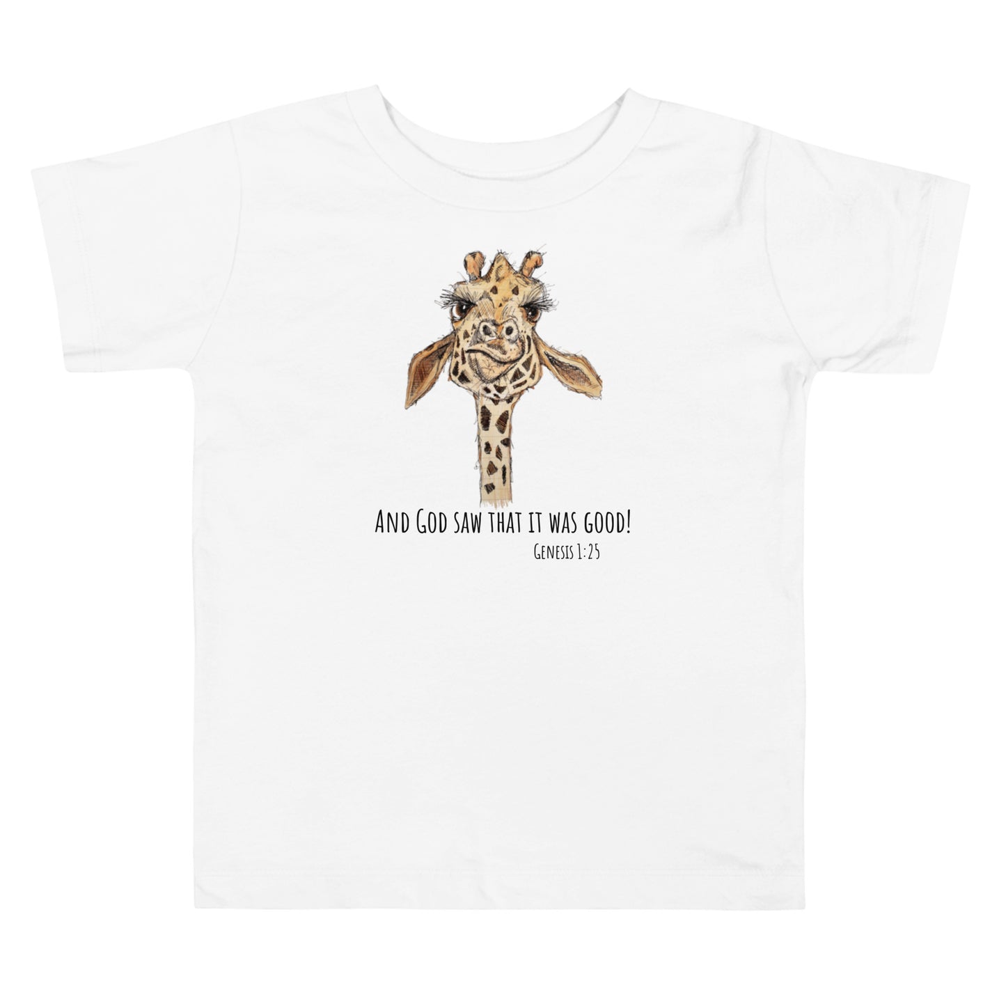 God Said "Giraffe" Toddler Short Sleeve Tee