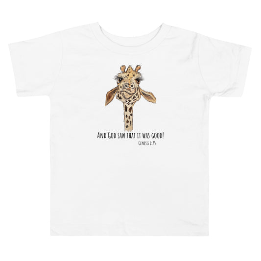 God Said "Giraffe" Toddler Short Sleeve Tee