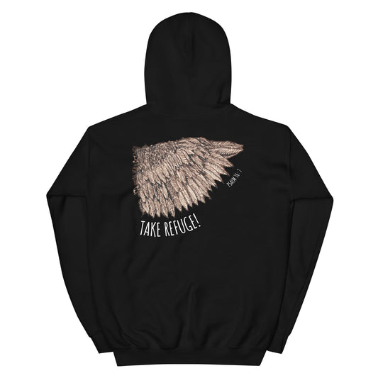 God Said "Take Refuge"- Black Unisex Hoodie