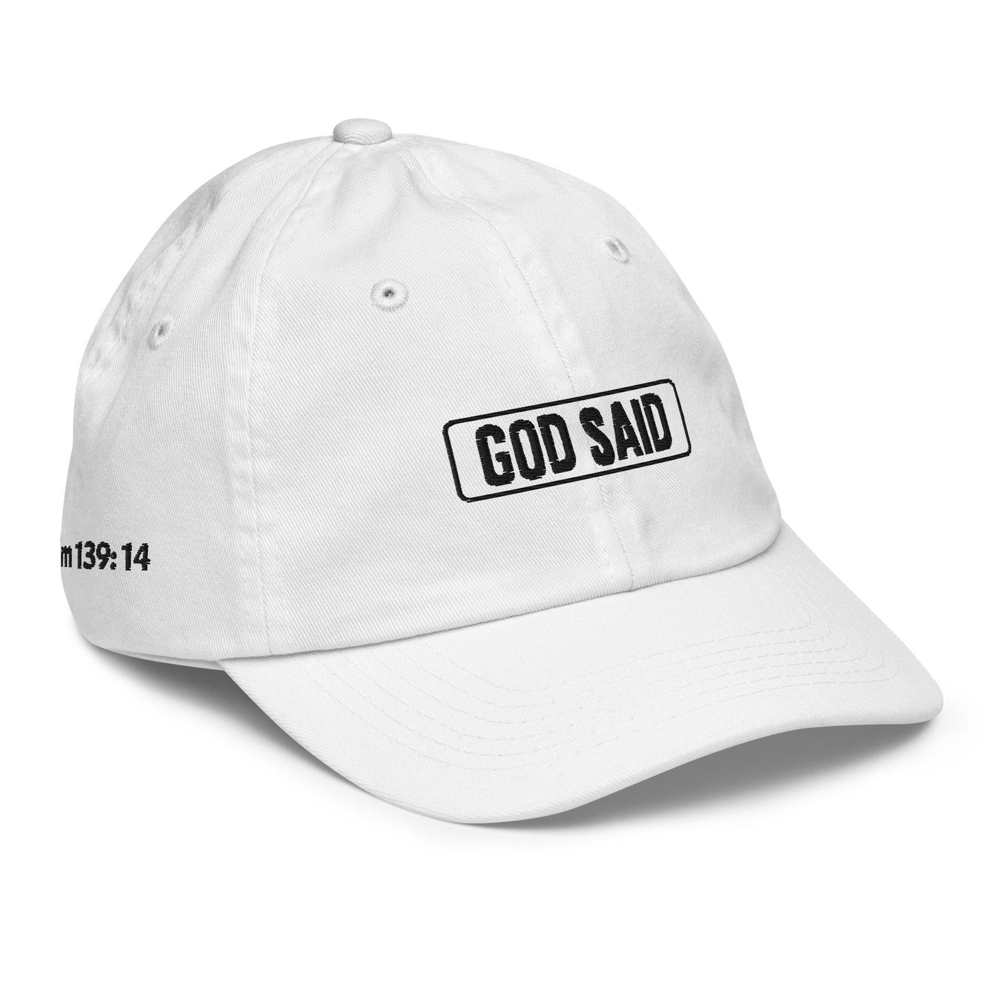 God Said "Wonderfully Made" Youth baseball cap